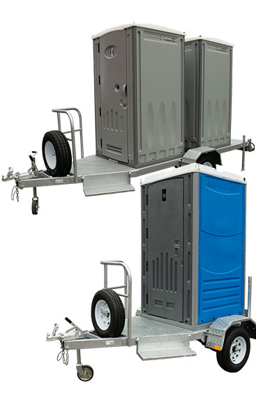 Double and single portable toilet trailer mount
